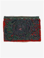 藏品(中國臺江苗族紅底紫紅色刺繡繡片)的圖片