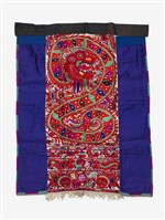 藏品(中國施洞苗族寶藍色底紅夾織圍腰)的圖片