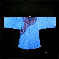 藏品(女用寶藍色絲綢大襟衫)的圖片