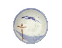 藏品(彩繪寫意山水孤帆紋盤)的圖片