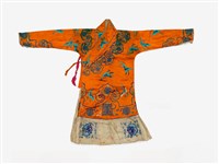 藏品(橘紅色傳統字樣長擺戲服)的圖片