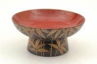 藏品(木胎圓形黑漆地腰高盃)的圖片