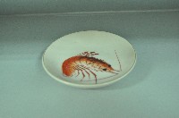 藏品(金邊白地彩繪蝦紋瓷碟)的圖片