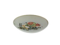 藏品(彩繪題詩花草洞石紋瓷碟)的圖片