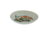 藏品(彩繪題詩花草洞石紋瓷碟)的圖片