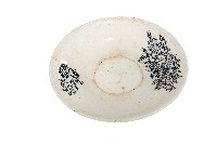藏品(黑彩印花花草紋白地瓷盤)的圖片