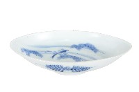 藏品(青花香魚藻紋崚型瓷盤)的圖片