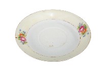藏品(黃邊印花彩繪雙花卉紋白地瓷盤)的圖片