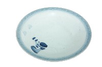 藏品(青花日本武士帽盔紋青白瓷盤)的圖片