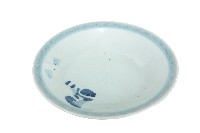 藏品(青花日本武士帽盔紋青白瓷盤)的圖片