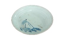 藏品(青地帆船波浪紋盤)的圖片