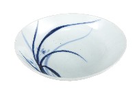 藏品(青花蘭草紋橢圓型瓷盤)的圖片
