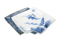 藏品(青花山水樓閣襷紋雙結型皿)的圖片