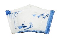 藏品(青花舟艇人物飛鳥紋五角變形皿)的圖片