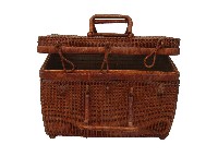 藏品(籐編四方手提籃)的圖片