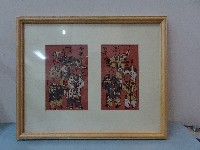 藏品(裱框門神百子千孫彩繪)的圖片
