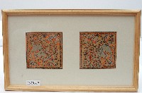 藏品(雙獅戲球屏堵有框版畫)的圖片