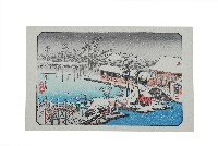 藏品(日本版畫風景明信片冬季風情樣式)的圖片