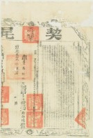 藏品(道光二十九年布字壹萬零捌拾陸號右給臺灣縣業戶鄭許楊之契尾)的圖片