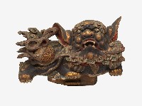 藏品(木雕獅雀替一對)的圖片