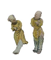 藏品(黃衣泥塑人一對)的圖片