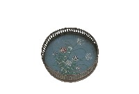 藏品(鐵製彩繪折枝玫瑰花紋杯墊)的圖片