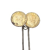 藏品(金屬製西班牙古錢幣髮釵)的圖片