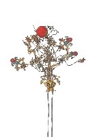 藏品(金屬製花卉圖形髮釵)的圖片