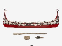 藏品(達悟族拼板船暨船槳)的圖片