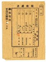 藏品(昭和十八年邱傳萬及邱阿吉繳納昭和十八年前期分租稅領收證明)的圖片