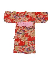 藏品(紅色花卉紋和服)的圖片