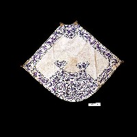藏品(一團和氣刺繡扇形白棉肚兜)的圖片