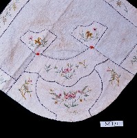 藏品(功名剛拔刺繡扇形白棉肚兜)的圖片