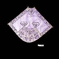 藏品(吉祥刺繡扇形紫棉肚兜)的圖片