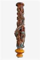 藏品(彩繪泥塑小型龍柱一對)的圖片