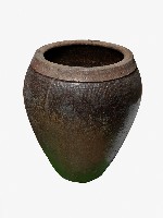 藏品(深褐釉織布紋寬口陶製醬缸)的圖片
