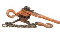 藏品(橘色金屬製手拉式吊車)的圖片