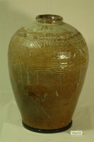 藏品(棕褐釉拍打印紋窄口豐肩式甕)的圖片