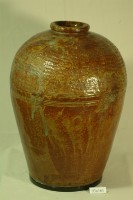 藏品(帶款紅棕褐釉拍打印紋窄口豐肩式陶甕)的圖片