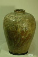 藏品(棕褐釉疊白釉拍打印紋窄口豐肩式陶甕)的圖片