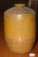 藏品(棕褐釉拍打印紋窄口直壁式陶甕)的圖片