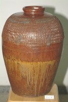 藏品(紅褐流釉拍打印紋窄口豐肩式陶甕)的圖片