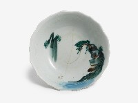 藏品(彩繪葵花口山水紋深腹碗)的圖片
