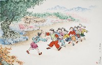 藏品(黃金田於丁亥年創作之老鷹抓小雞)的圖片