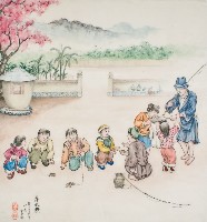 藏品(黃金田於丁亥年仲春創作之弄水雞)的圖片