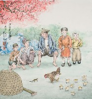 藏品(黃金田於丁亥年初夏創作之掠毒定鬦雞母)的圖片