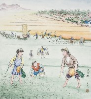 藏品(黃金田創作之撿稻穗)的圖片
