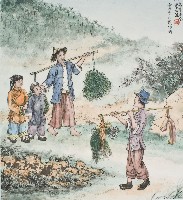 藏品(黃金田於乙酉年孟冬創作之賣青仔換物件)的圖片