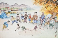 藏品(黃金田於戊子年季秋創作之牛相拖)的圖片