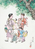 藏品(黃金田於乙酉年仲夏創作之偝揹牽)的圖片